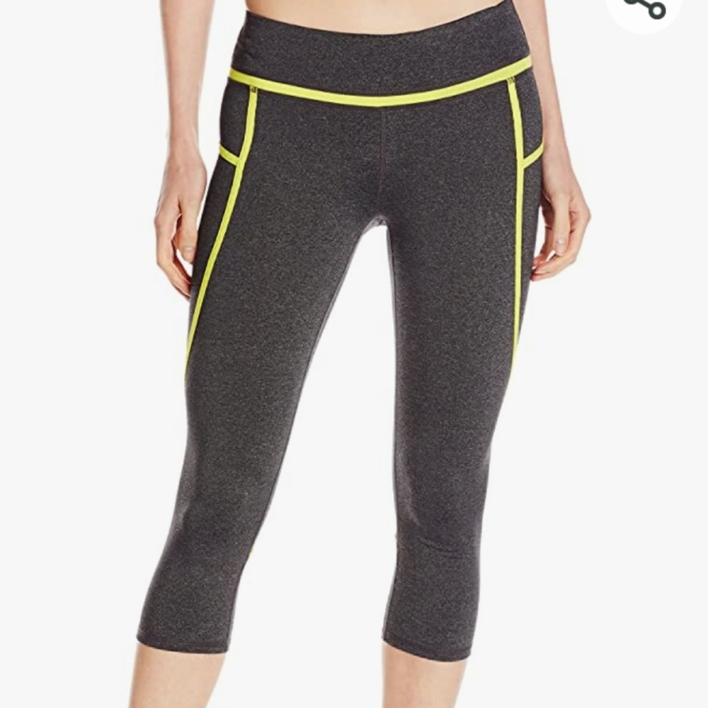*Lark & Ro Piped Crop Compression Tights Sz L